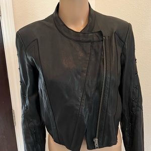 Vintage Helmut Lang Crop Lambskin Leather Jacket